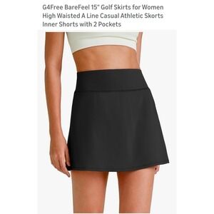 BareFeel 15 Inch Golf Skort for Women High Waisted A Line Dark Grey Size Small